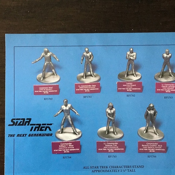 Set of 7 Star Trek: The Next Generation Pewter Characters - Picture 2 of 16